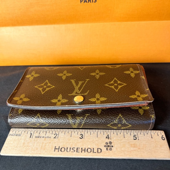 Louis Vuitton Monogram Porte Monnaie Billets Tresor Wallet W/Unbranded Chain A56 - Picture 13 of 17